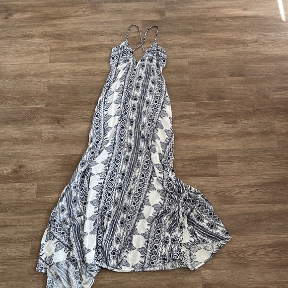 Boho Stripe Low Back Maxi Dress main image 1
